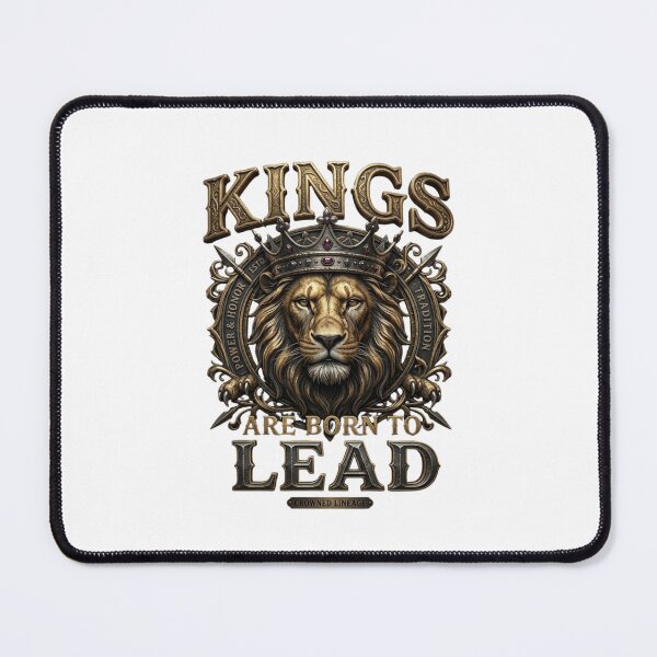 Item preview, Kings Are Born to Lead - Crowned Lion King Emblem designed and sold by ODELUNITY.