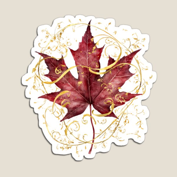 Item preview, Dark Academia Autumn Maple Leaf Vintage Gold Illustration designed and sold by mijaczeek.