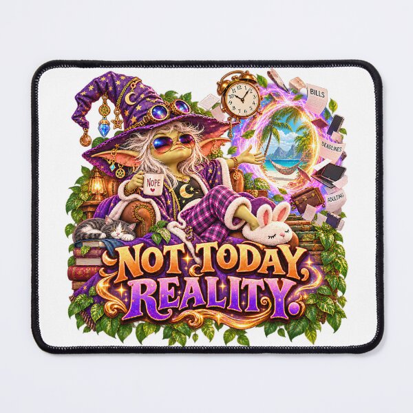 Item preview, Not Today, Reality. Funny Fantasy Wizard designed and sold by Epic Serenity.