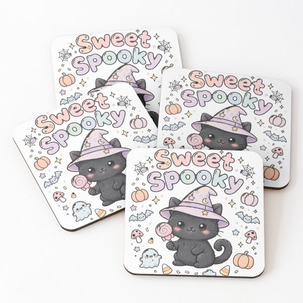 Item preview, Sweet Spooky Black Cat Witch Kawaii Kids Halloween Cute Pastel designed and sold by Mittu96.