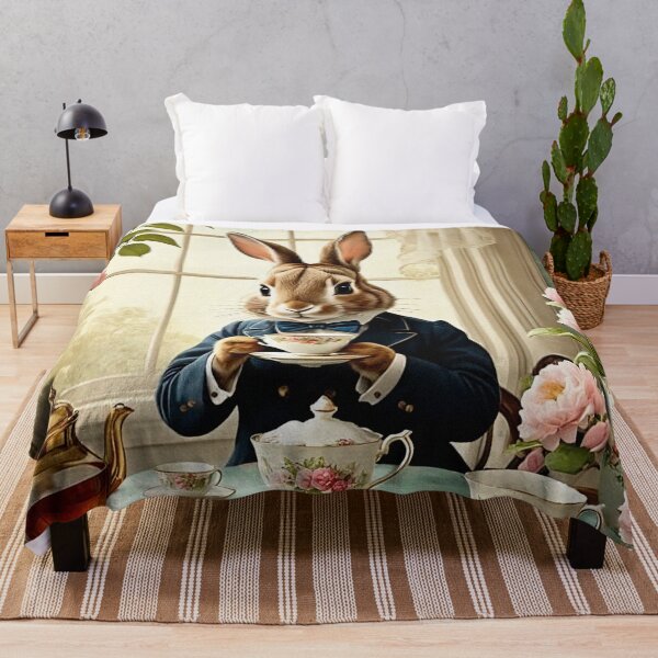 Artikelvorschau, Osterhase trinkt Tee | Geschenk zu Ostern entworfen und verkauft von UnhingedBird.