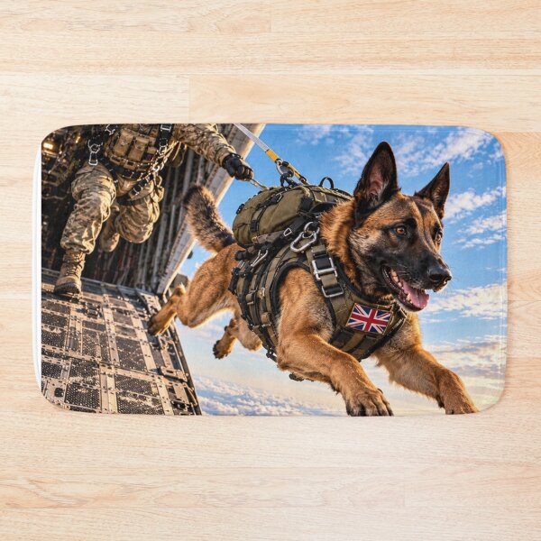 Item preview, British Airborne Malinois – Military Working Dog Parachute Jump designed and sold by Redcon-fantasy.