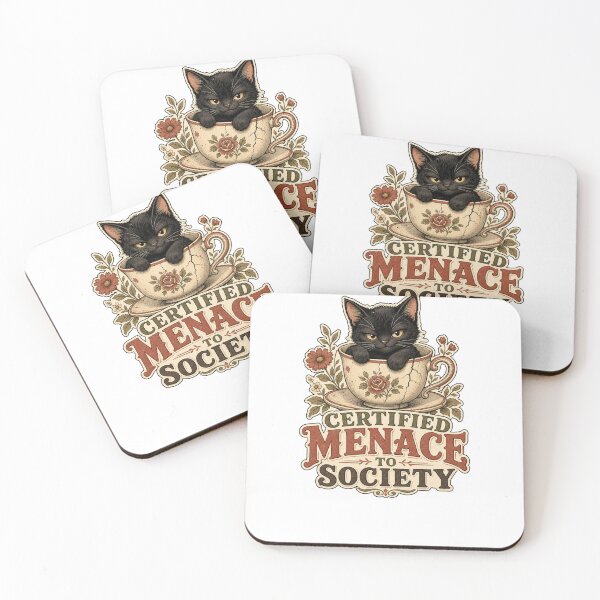 Item preview, Certified Menace to Society Cute Black Cat Art designed and sold by SedaMythica.