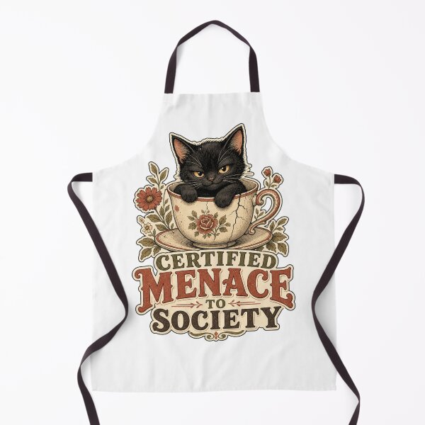 Item preview, Certified Menace to Society Cute Black Cat Art designed and sold by SedaMythica.