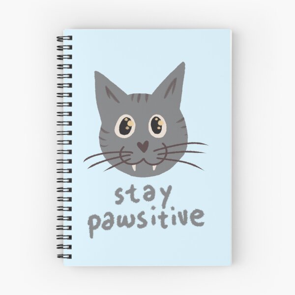 Item preview, Stay Pawsitive Gray Cat designed and sold by DanuskaArt.
