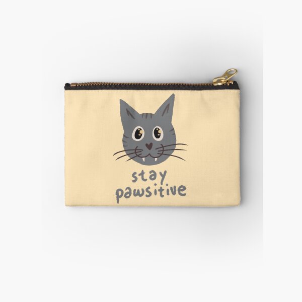 Item preview, Stay Pawsitive Gray Cat designed and sold by DanuskaArt.