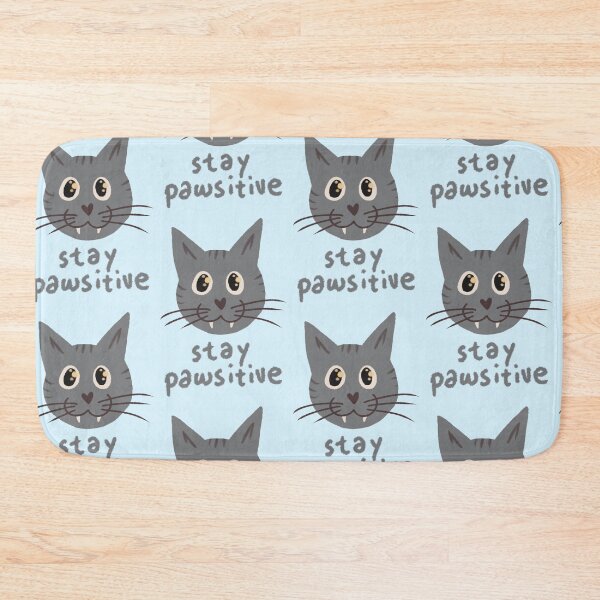 Item preview, Stay Pawsitive Gray Cat designed and sold by DanuskaArt.