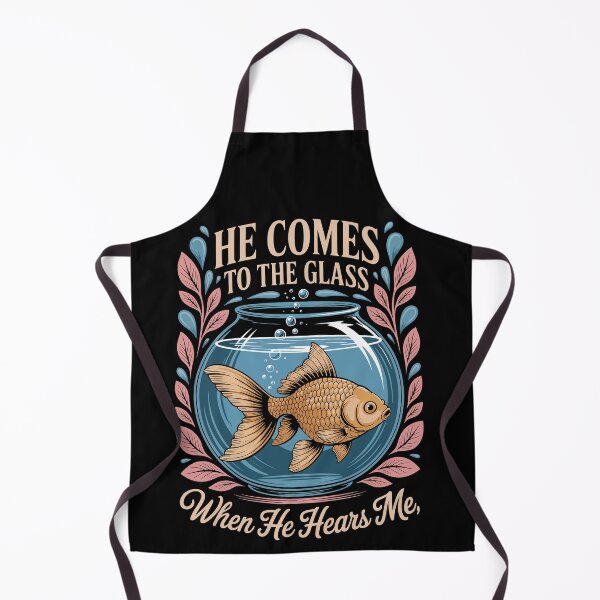 Item preview, He Comes To The Glass – Cute Goldfish Aquarium Fishkeeper Art designed and sold by jkrphoto.