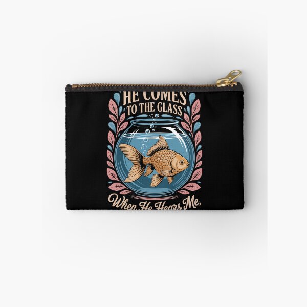 Item preview, He Comes To The Glass – Cute Goldfish Aquarium Fishkeeper Art designed and sold by jkrphoto.
