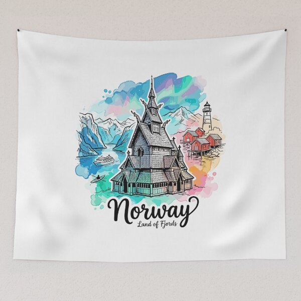 Item preview, Norway Travel Art - Fjords & Mountains designed and sold by EdwinkOne.
