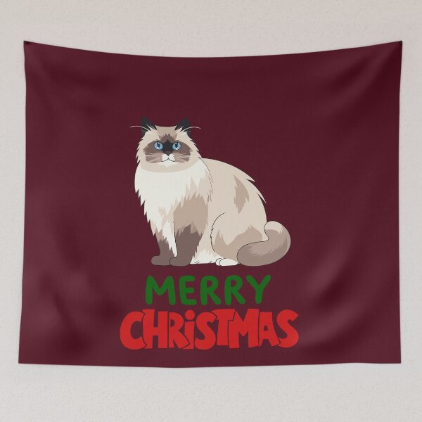 Item preview, Cute Ragdoll Cat Merry Christmas Holiday Art designed and sold by stormk10.