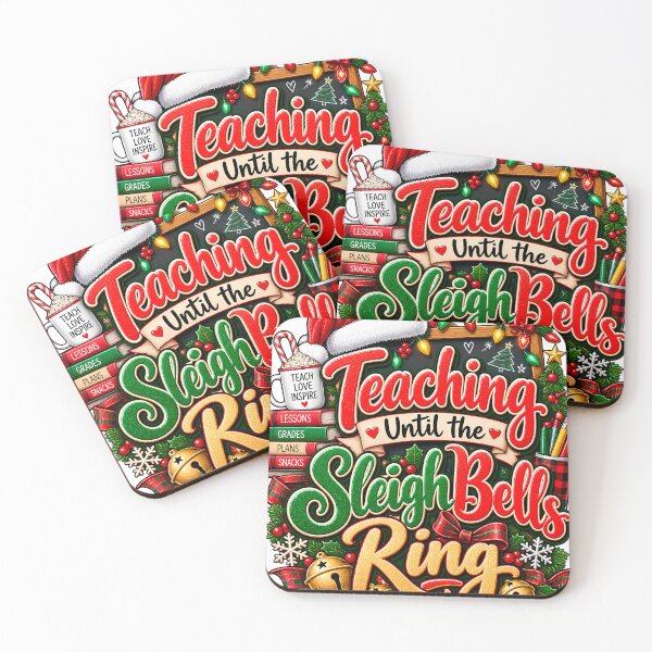 Item preview, Teaching Until The Sleigh Bells Ring Teacher Christmas designed and sold by 198tees.