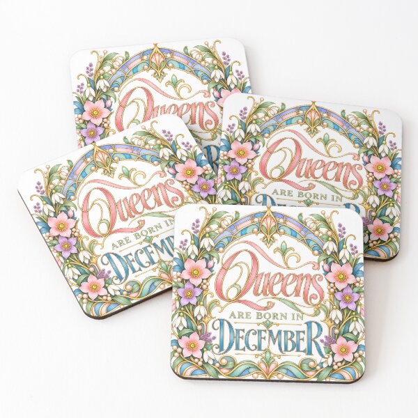Item preview, Queens Are Born in December – Pastel Art Nouveau Floral Design designed and sold by Fun In The Sun .