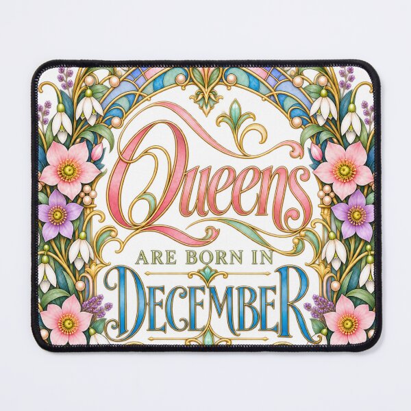 Item preview, Queens Are Born in December – Pastel Art Nouveau Floral Design designed and sold by Fun In The Sun .