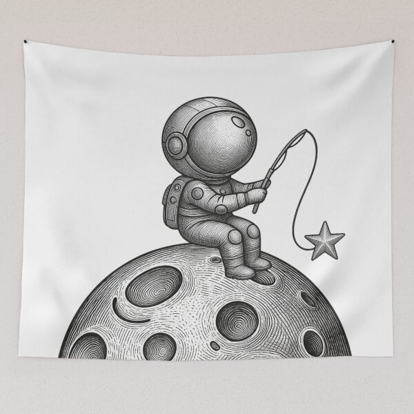 Item preview, Sci fi ( astronaut on planet capturing stars ) designed and sold by Code&PlayCo..