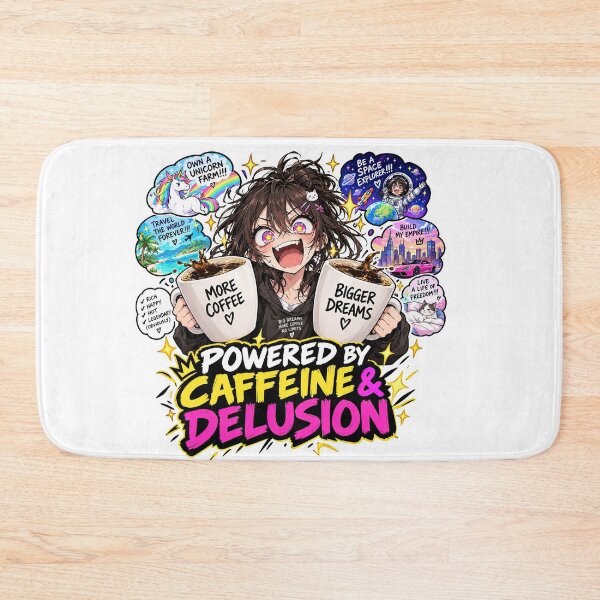 Item preview, Powered by caffeine and delusion. designed and sold by katerynaS99.
