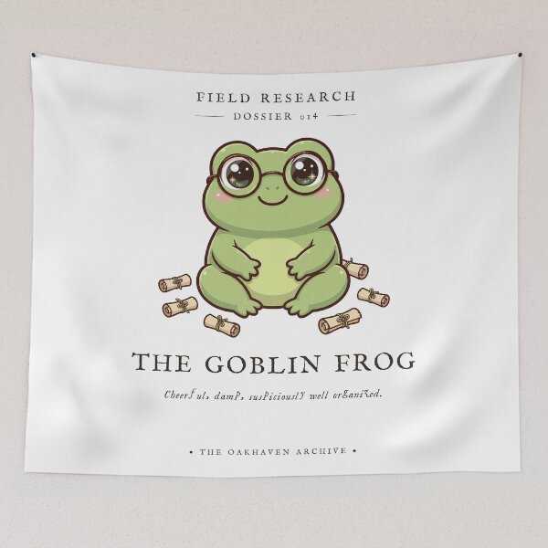Item preview, The Goblin Frog Cute Field Research Sticker designed and sold by The Oakhaven Archive.