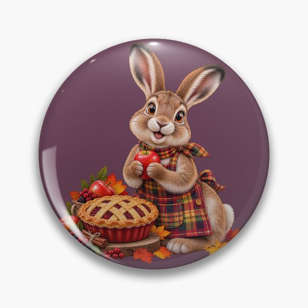 Item preview, Cute Scottish Mountain Hare with Autumn Apple and Berry Pie designed and sold by MaedK.
