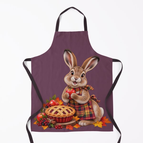 Item preview, Cute Scottish Mountain Hare with Autumn Apple and Berry Pie designed and sold by MaedK.