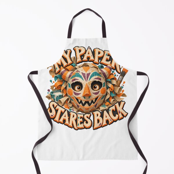 Item preview, My Paper Stares Back Illustrated Papier Mache Mask designed and sold by UrbanCanvvas.