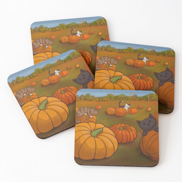 Item preview, October Pumpkin Patch Cats designed and sold by doodlecats.
