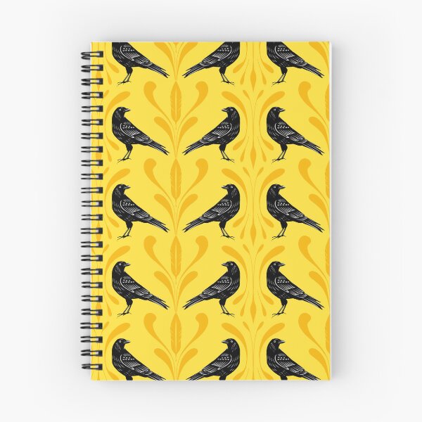 Item preview, Folk Art Crows and Wheat on Mustard Yellow designed and sold by Flora-and-Fable.