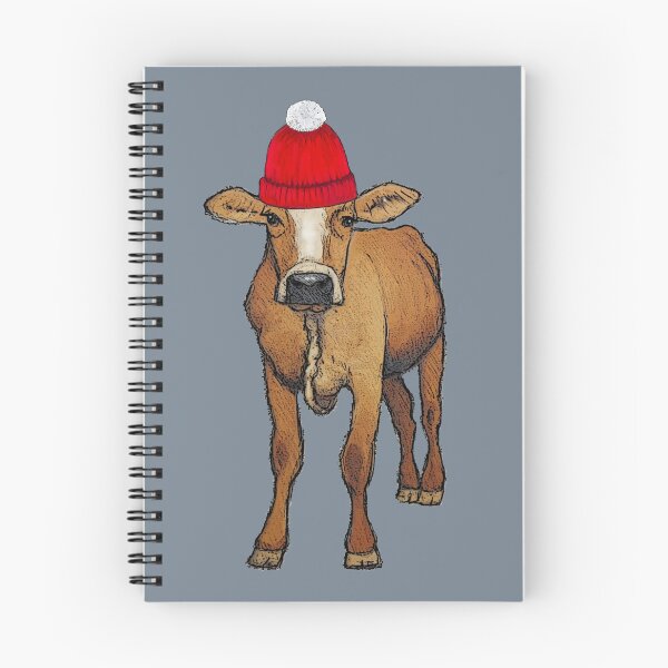 Item preview, Brown Calf with Red Winter Hat, Toque designed and sold by JoyfulWhimsy.