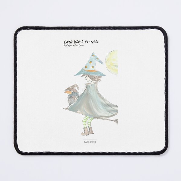 Item preview, Little Witch Proselda and Edgar Allan Crow Watercolor Art designed and sold by lumekind.