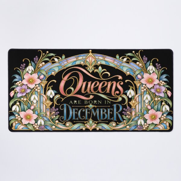 Item preview, Queens Are Born in December – Pastel Art Nouveau Floral Design designed and sold by Fun In The Sun .