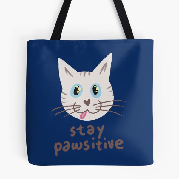 Item preview, Stay Pawsitive White Cat designed and sold by DanuskaArt.