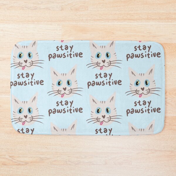 Item preview, Stay Pawsitive White Cat designed and sold by DanuskaArt.