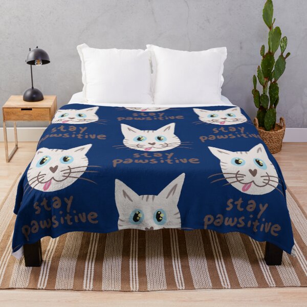 Item preview, Stay Pawsitive White Cat designed and sold by DanuskaArt.