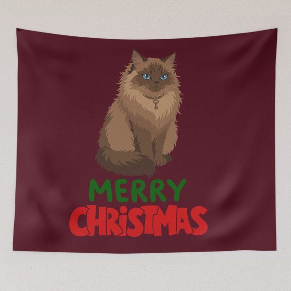 Item preview, Cute Ragdoll Cat Merry Christmas Holiday Art designed and sold by stormk10.