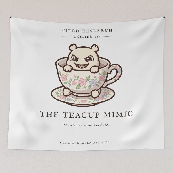 Item preview, The Teacup Mimic Funny Tea Sticker designed and sold by The Oakhaven Archive.
