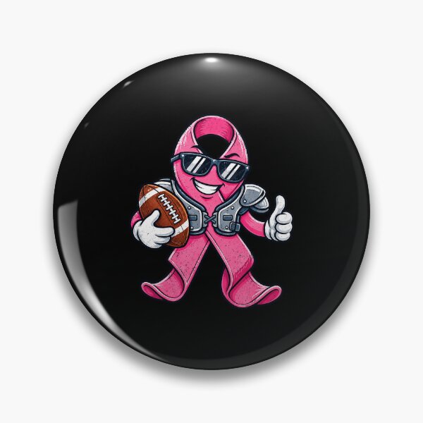 Item preview, Pink Ribbon Football Breast Cancer Awareness Champion Mascot designed and sold by OddPopARt.