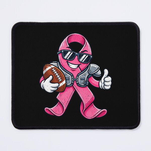 Item preview, Pink Ribbon Football Breast Cancer Awareness Champion Mascot designed and sold by OddPopARt.