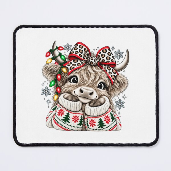 Item preview, Christmas Highland Cow designed and sold by nicholcoffeyArt.