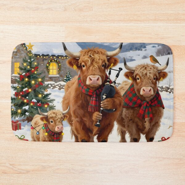 Item preview, Scottish Highland Cows Christmas designed and sold by Sybille-Yates.