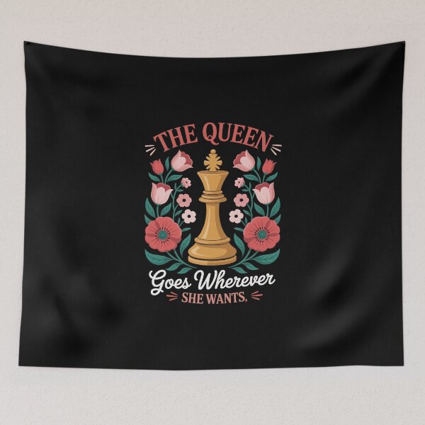 Item preview, The Queen Goes Wherever She Wants – Floral Chess Queen Art designed and sold by jkrphoto.