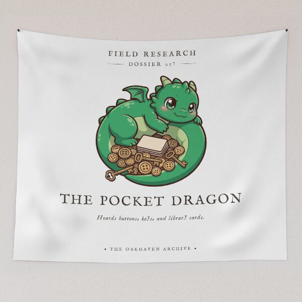Item preview, The Pocket Dragon Cute Hoarder Sticker designed and sold by The Oakhaven Archive.