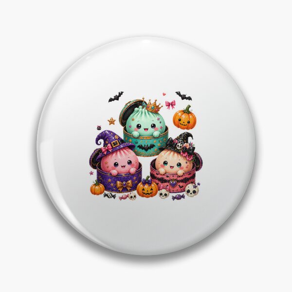 Item preview, Kawaii Halloween Squishies With Pumpkins Bats And Witches designed and sold by OddPopARt.