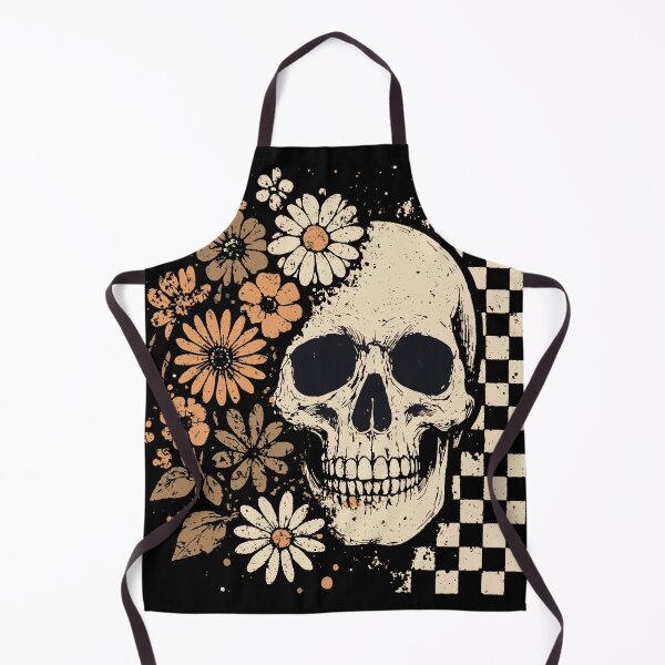 Item preview, Retro Floral Skull Daisy Checkerboard Boho Fall designed and sold by CreativeBrains7.