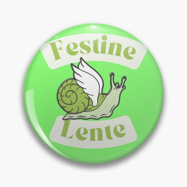 Item preview, Festina Lente Winged Snail Latin Motto designed and sold by DanniJordan.