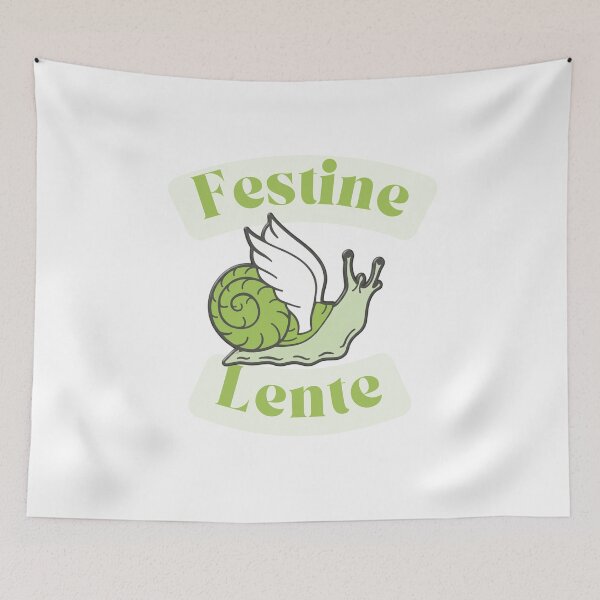 Item preview, Festina Lente Winged Snail Latin Motto designed and sold by DanniJordan.