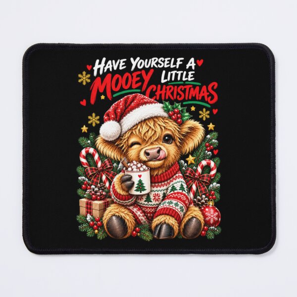 Item preview, Mooey Christmas Highland Cow designed and sold by nicholcoffeyArt.