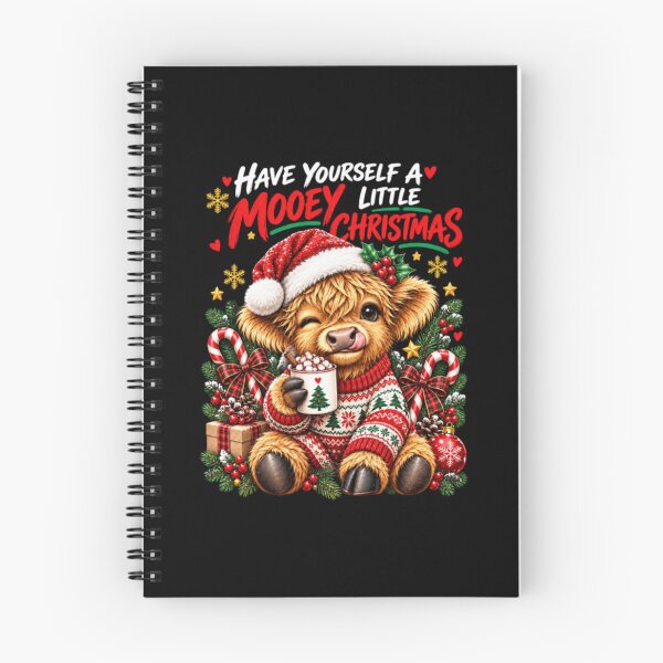 Item preview, Mooey Christmas Highland Cow designed and sold by nicholcoffeyArt.