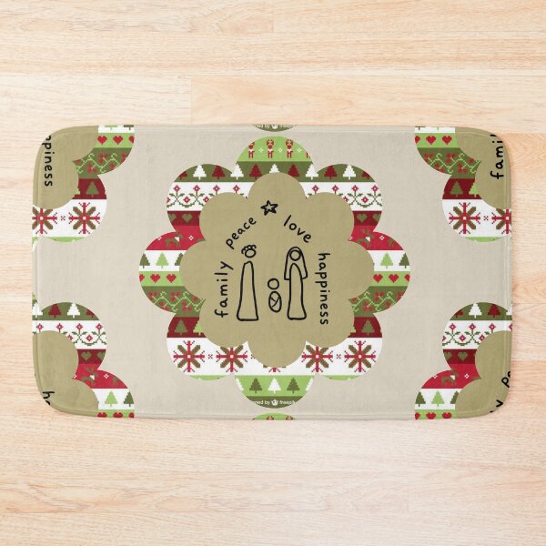 Item preview, Amily Peace Love Happiness Nordic Christmas Pattern Art designed and sold by Liberarteprint.