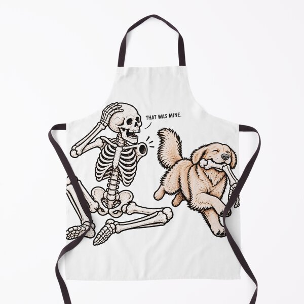 Item preview, Golden Retriever Stealing Skeleton Bone – Funny Halloween Dog designed and sold by pinkaesthetik.