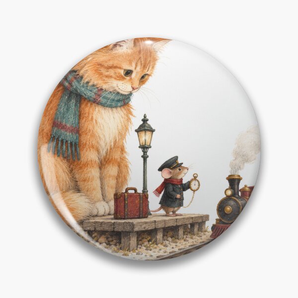 Item preview, The Cat Waiting for the Tiny Train designed and sold by DrizzyV.