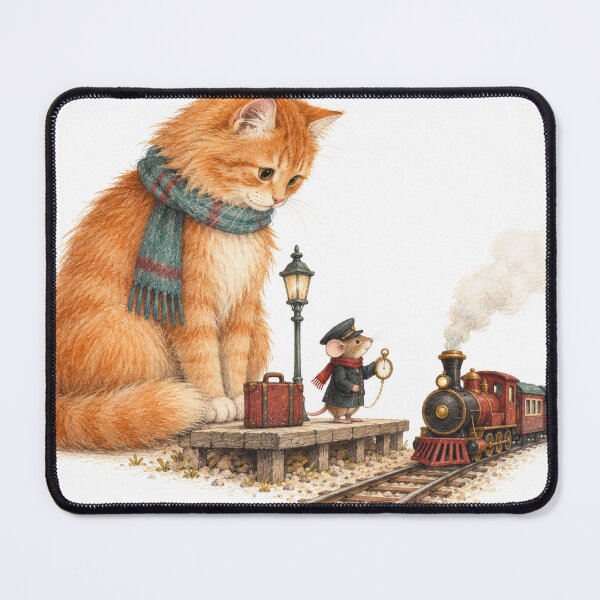 Item preview, The Cat Waiting for the Tiny Train designed and sold by DrizzyV.